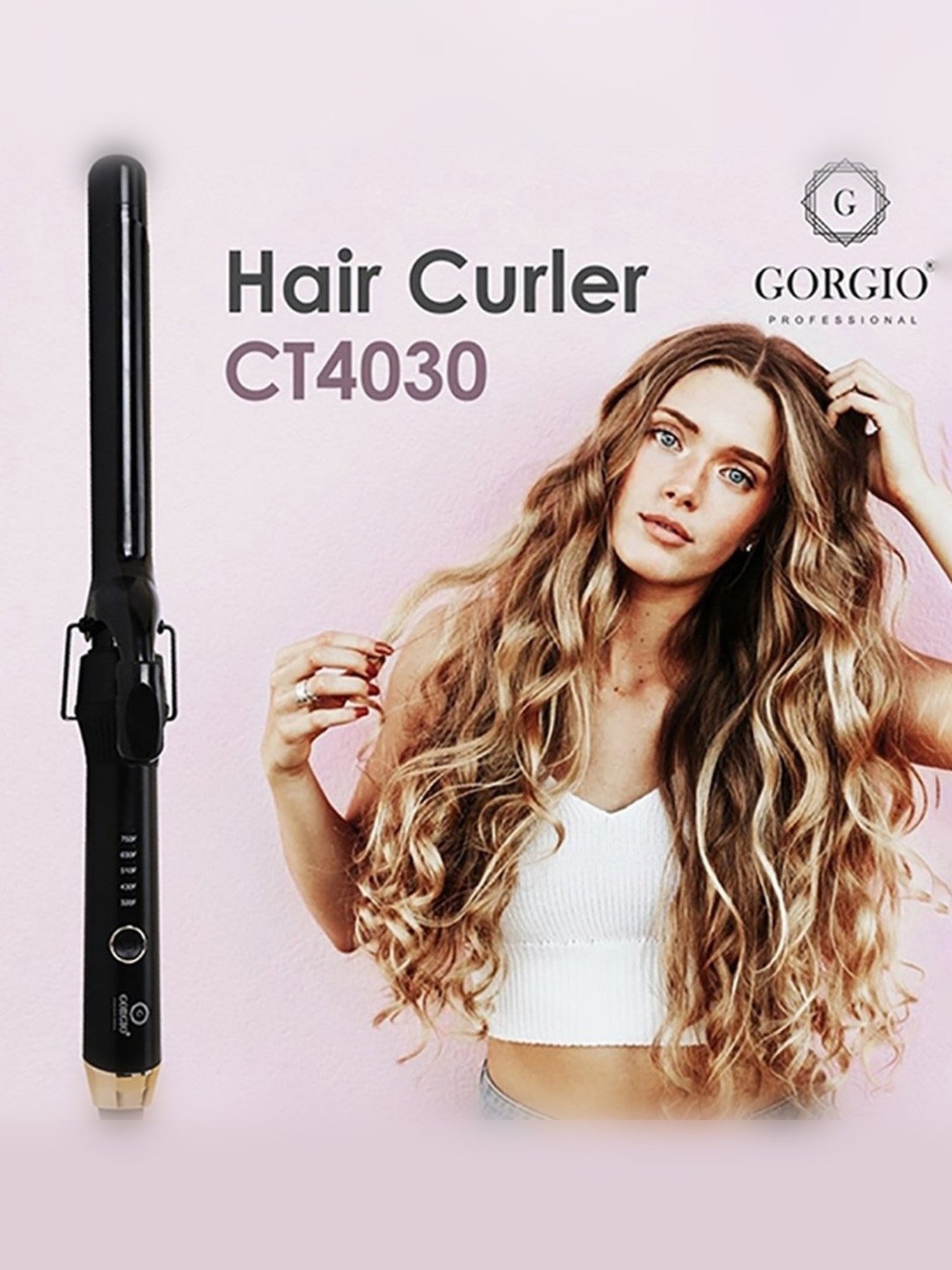 Gorgio Professional CT4030 22mm Hair Curling Tong (Black)