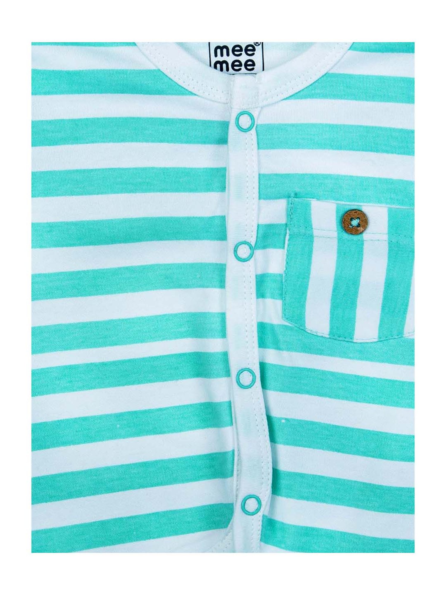 Mee Mee Kids Green Cotton Printed Jablas - Pack of 3