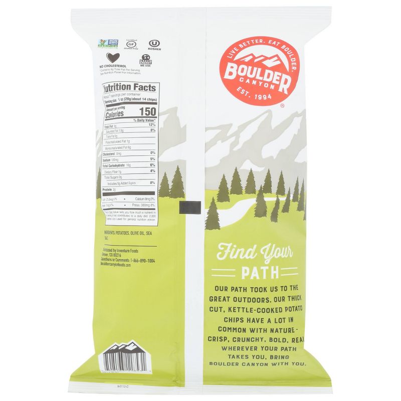 Boulder Canyon Olive Oil Sea Salt Kettle Cooked Potato Chips - 78oz/12pk