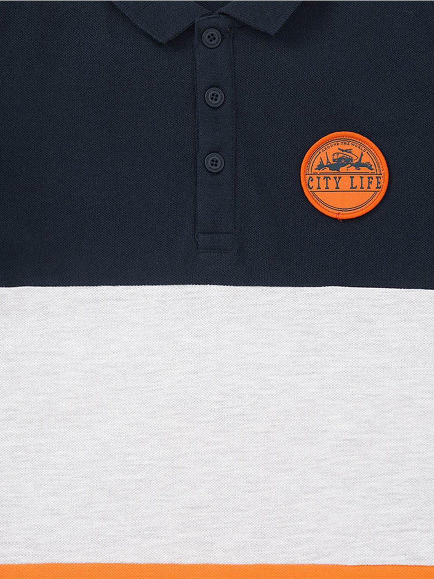 Edheads Kids Multicolor Cotton Color Block Polo T-Shirt