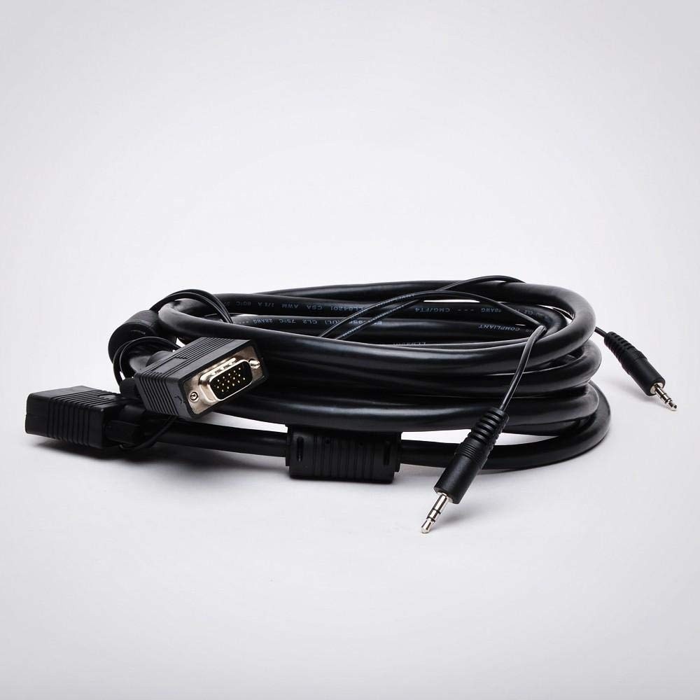 FireFold SVGA Cable with 3.5mm Audio - Double Shielded - Support Resolutions up to 1600x1200.