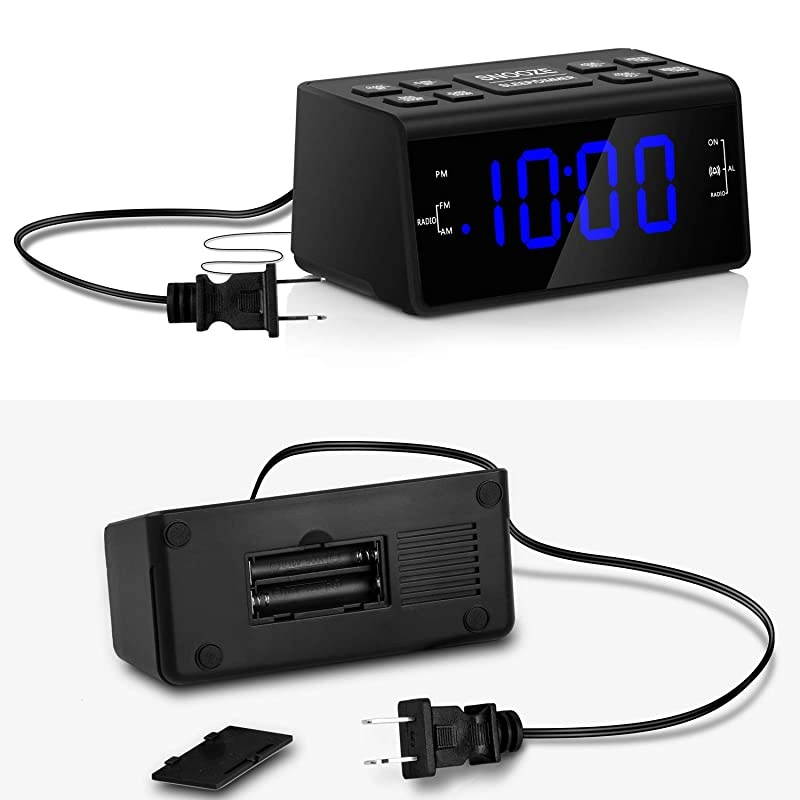 Clock Clocks for Bedrooms with AMFM RadioDimmerSnoozeBattery Backup