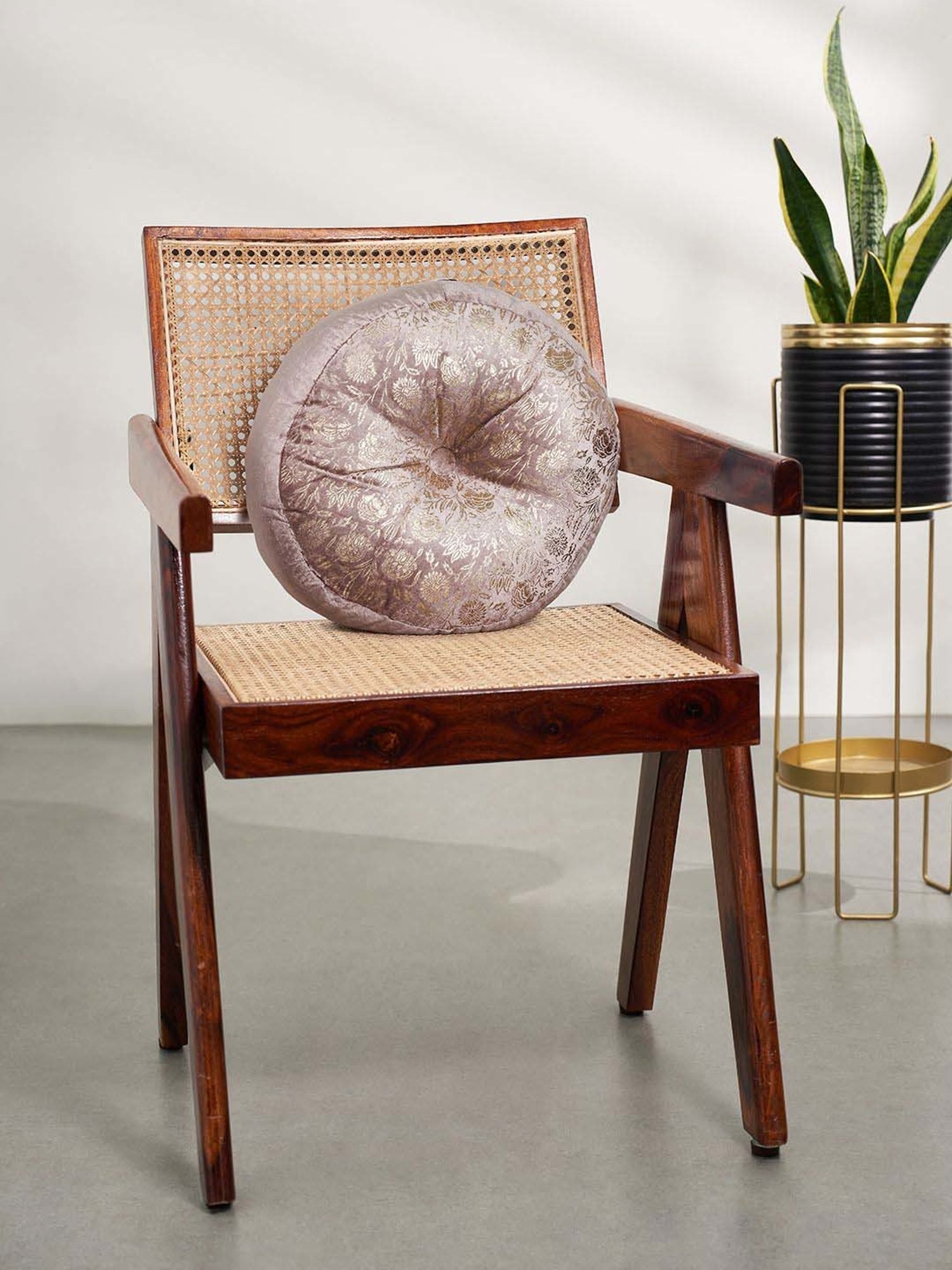 Living Scapes by Pantaloons Beige Fabric Cushion Cover