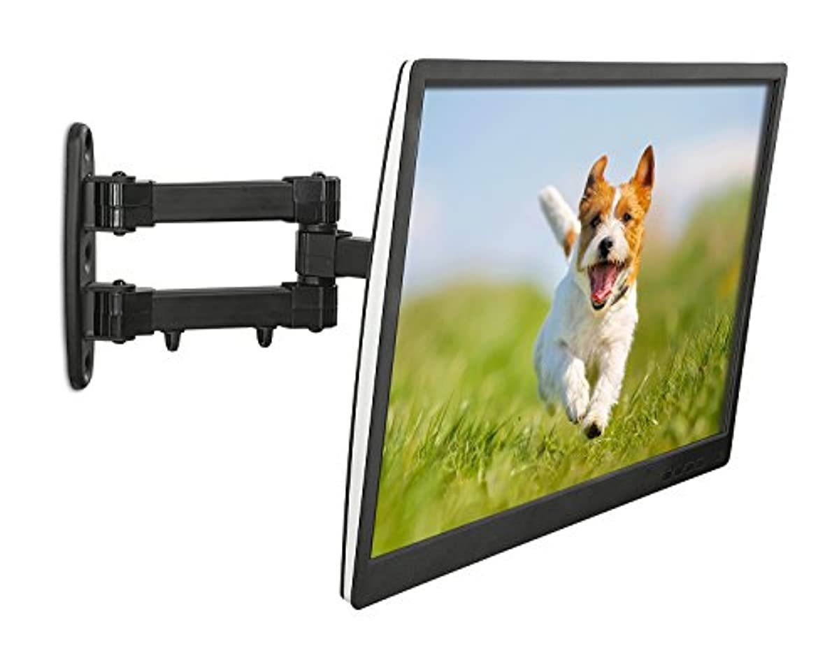 Mount-It! Articulating TV Wall Mount | Swivel, Tilt, Single Stud Mount | Flat Screen Bracket for 23-42 inch Monitor | Fits up to 200 x 200mm VESA | 66 lbs Capacity | Black