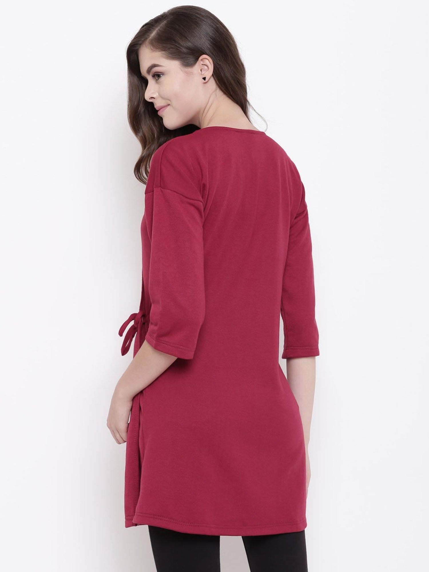 Belle Fille Maroon Regular Fit Shrug