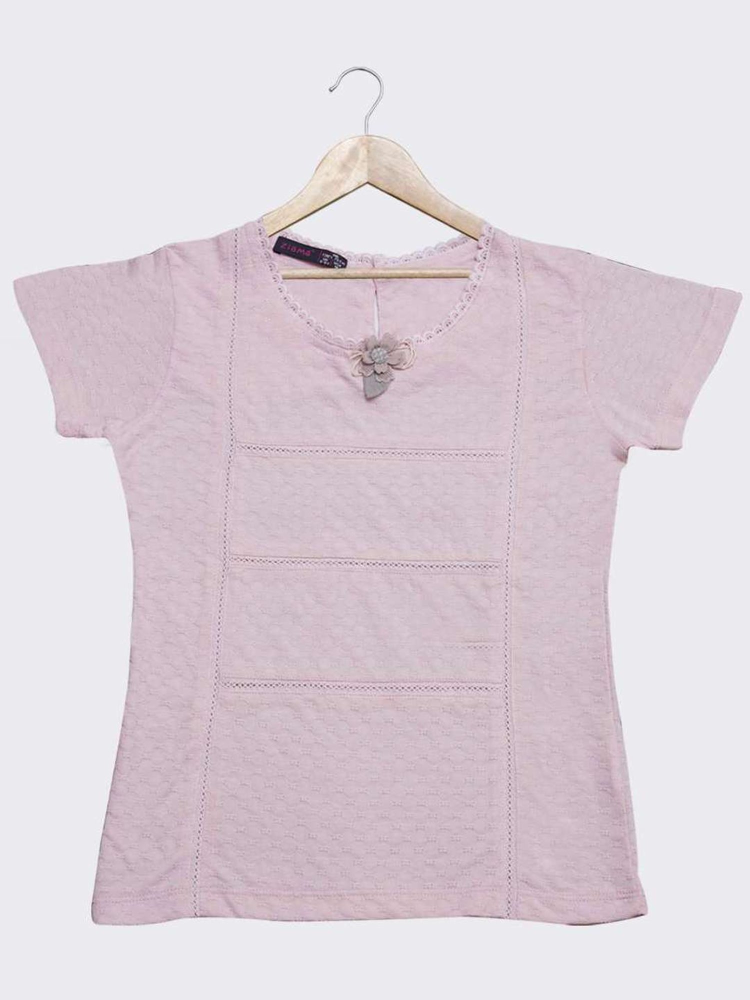 ZIAMA Kids Pink Applique Top