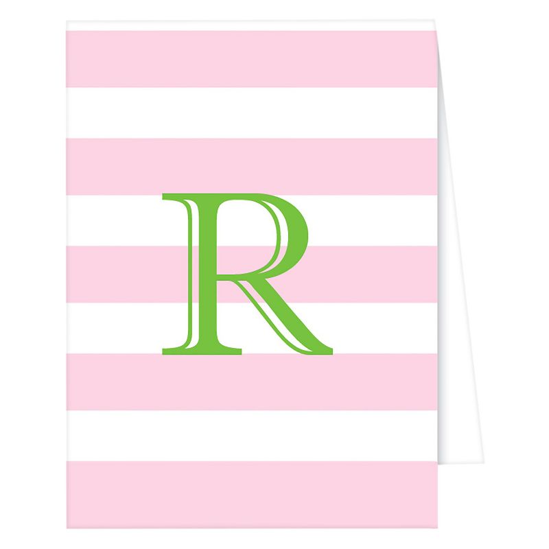 "R" Monogram Cabana Stripe Collections Light Pink