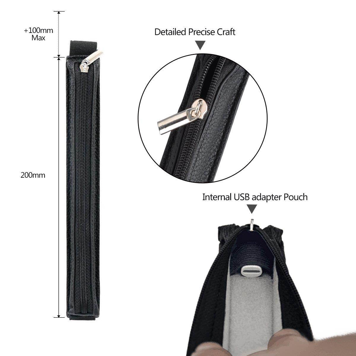 ColorCoral Silicone Holder for Apple Pencil and Zippered Case with USB Adapter Pouch for Apple Pencil Compatible with iPad Pro 9.7" 10.5" 12.9"