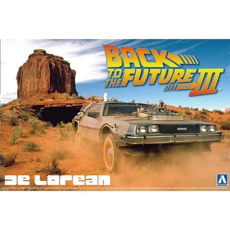 Aoshima Back to the Future III DeLorean Time Machine 1/24 Scale Model Kit