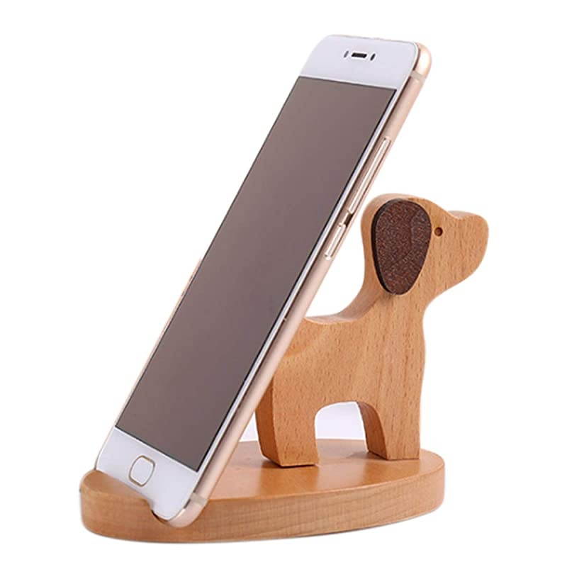 Cute Cell Phone Tablet Holder Stand Wooden Smartphone Desktop Holder Compatible for iPhone XSXRX87 Plus11 Pro MaxSamsung GalaxyAndroid Smartphone