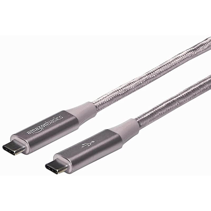 Double Braided Nylon USBC to USBC 31 Gen 2 10Gbps Fast Charging Cable 3A 3Foot Dark Grey