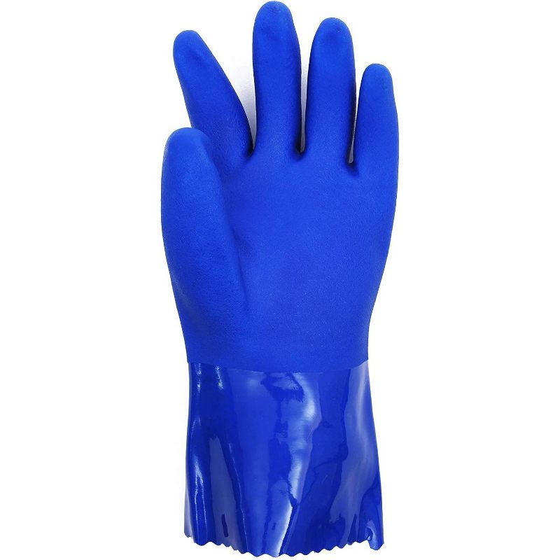 Juvale 2-Pair Reusable Blue Rubber Household Cleaning Gloves, Cotton Lined Dishwashing Kitchen Gloves (XX-Large)