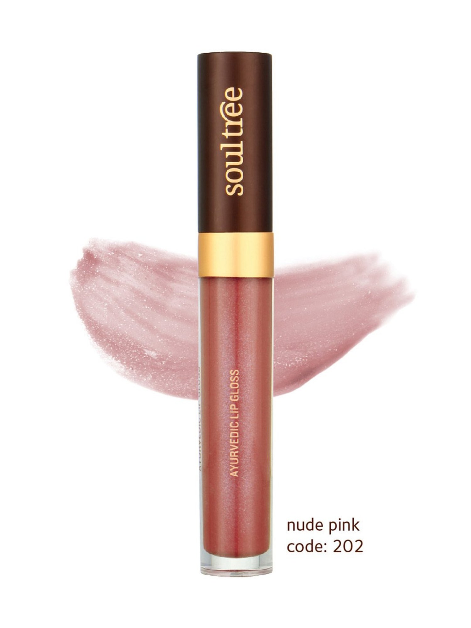 SoulTree Ayurvedic Lip Gloss - Nude Pink - 5 gm | Organic Lip Gloss