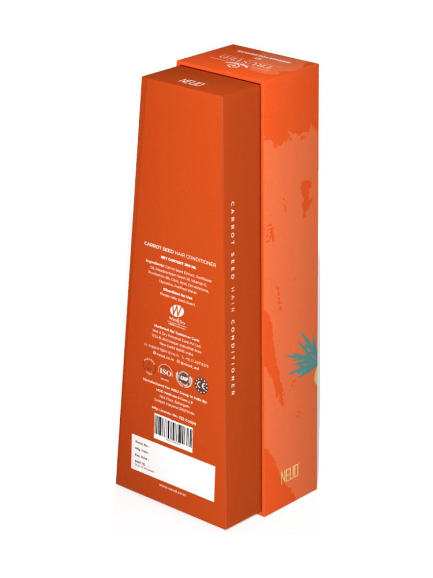 NEUD Carrot Seed Premium Hair Conditioner - 300 ml Each (Pack of 2)