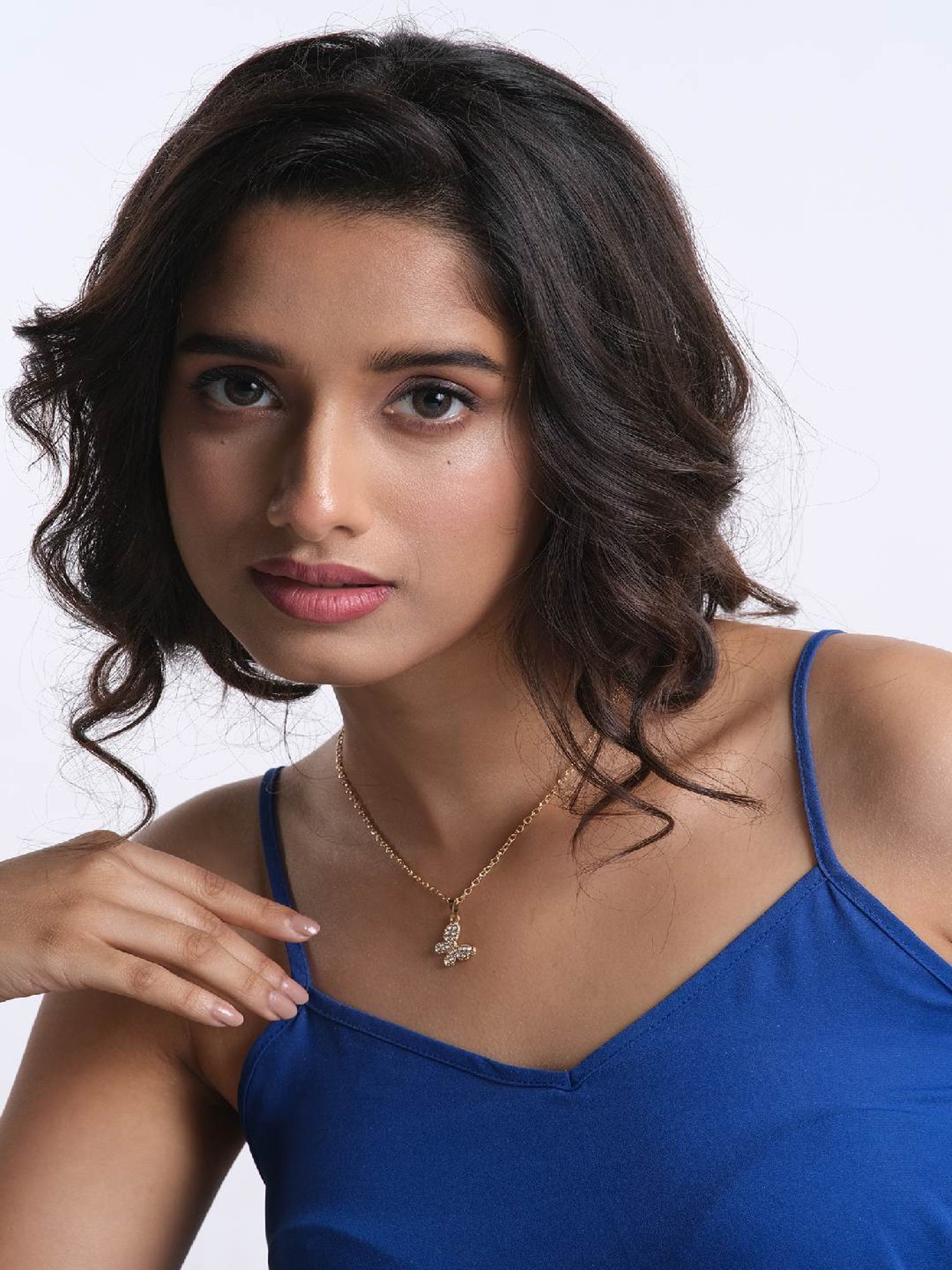 Jewelz Trendsetting Gold Western Necklace With Delicate Butterfly Hanging Charm for Women