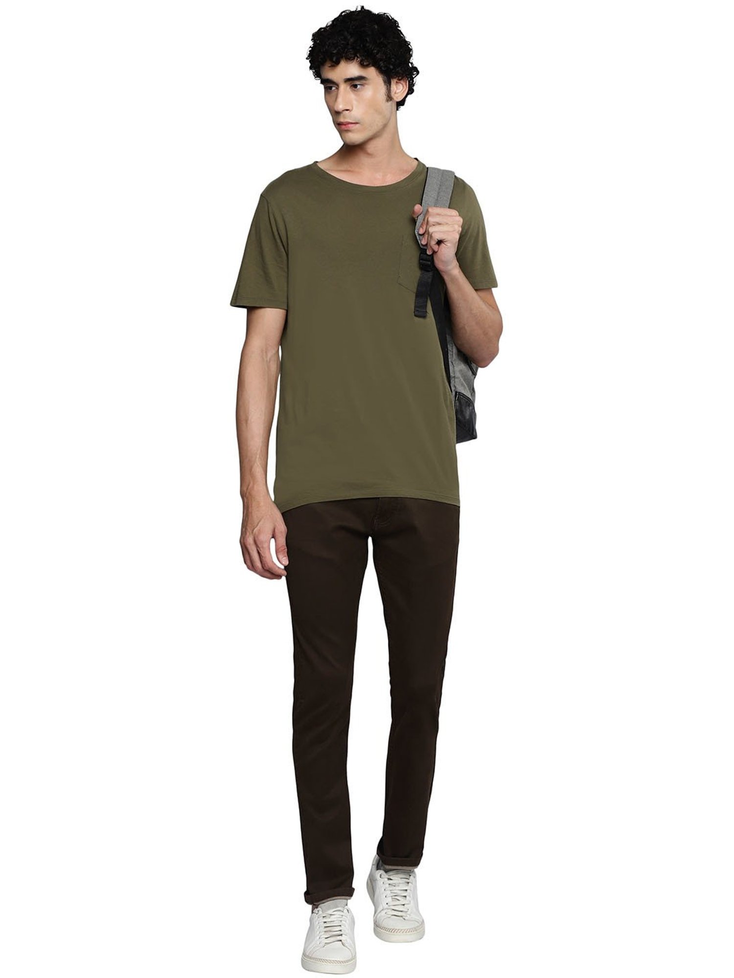 Allen cooper Dark Brown Regular Fit Jeans