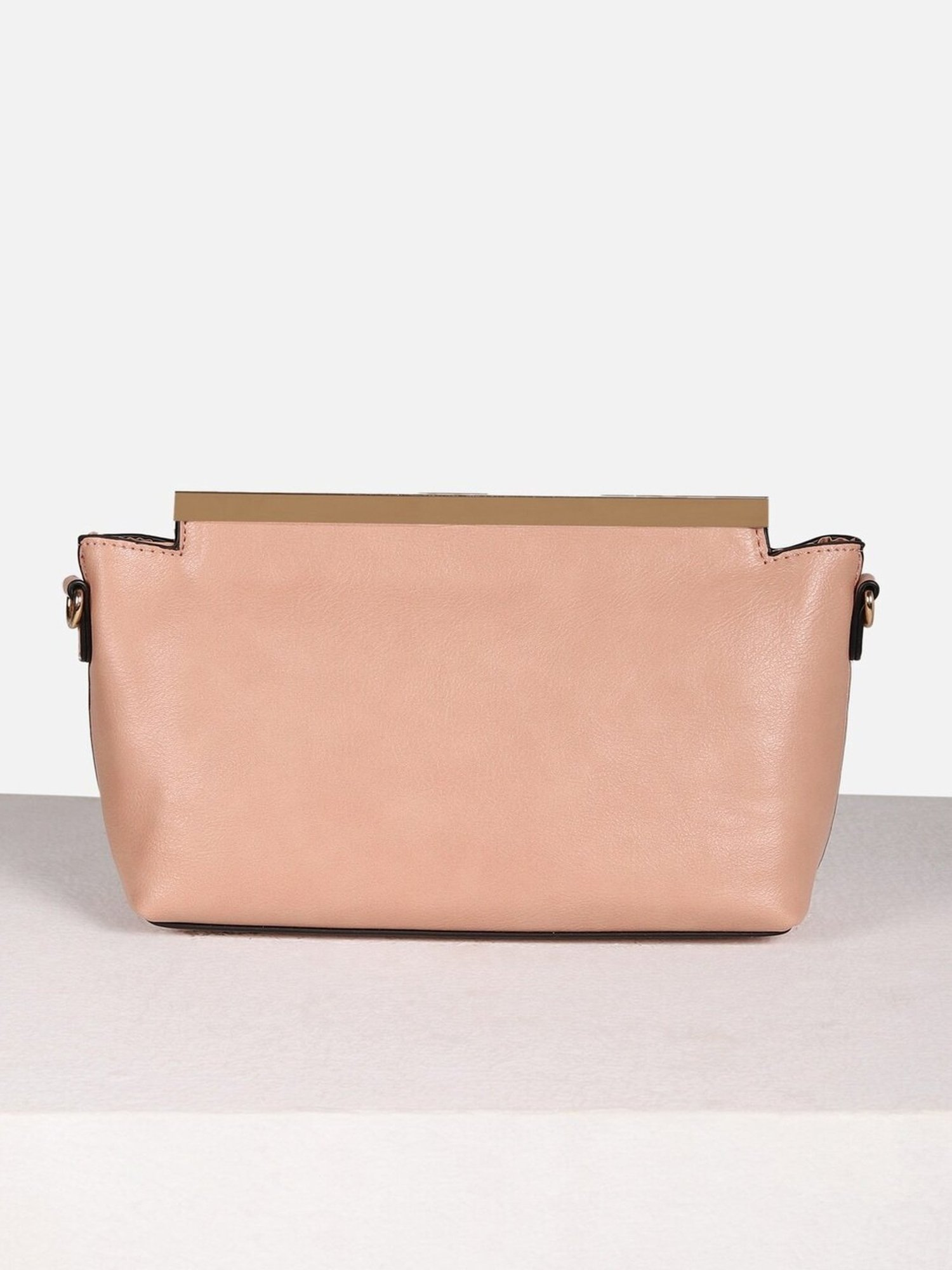 Allen Solly Peach Solid Medium Sling Handbag