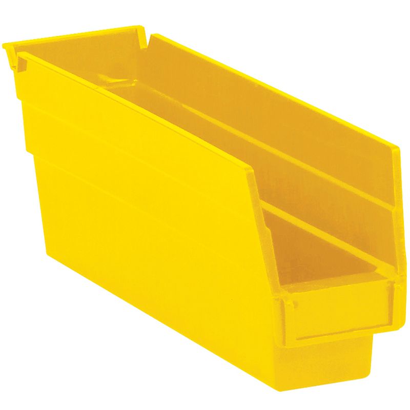 Box Partners Plastic Shelf Bin Boxes 11 5/8" x 2 3/4" x 4" Yellow 36/Case BINPS101Y