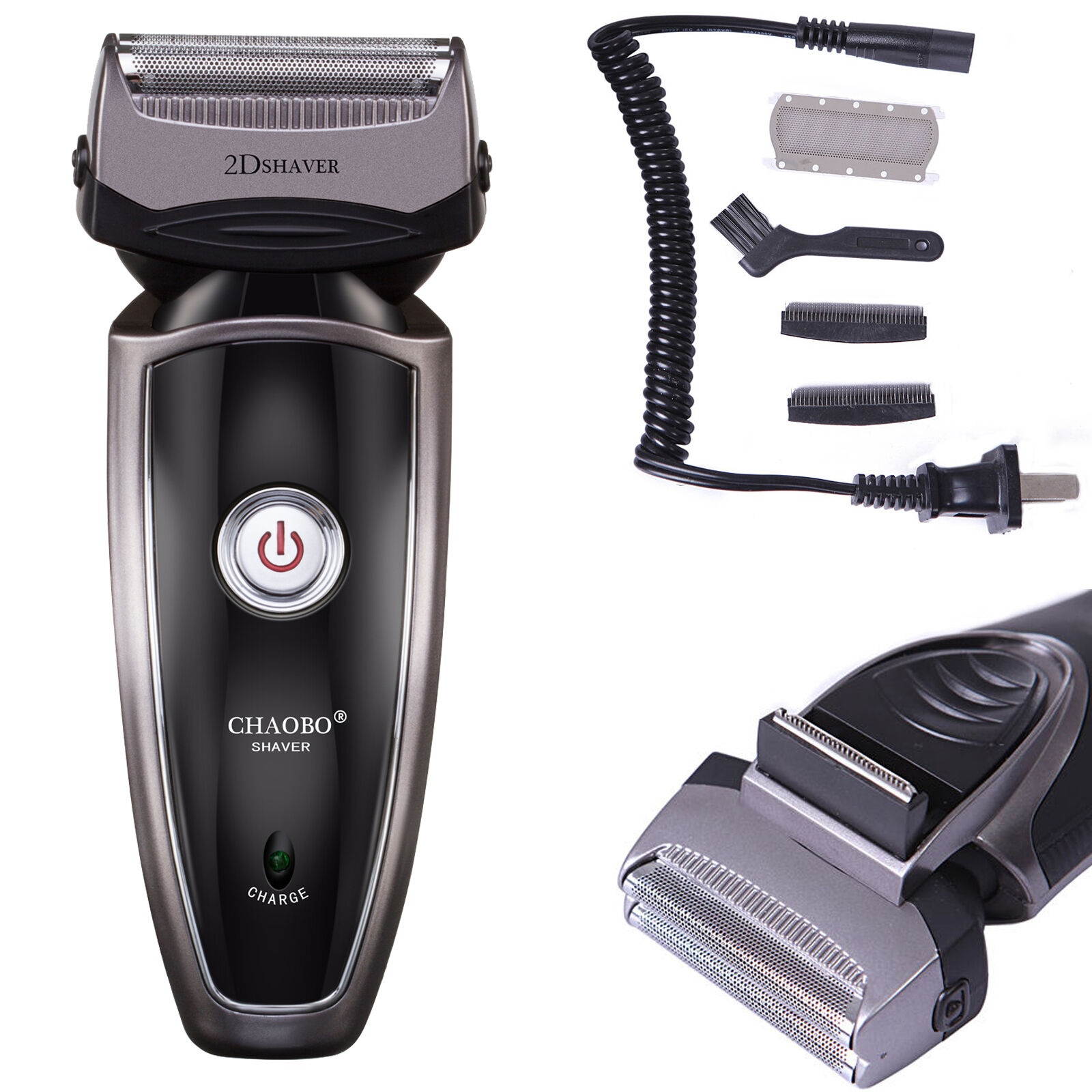 Men's Rechargeable Cordless Electric Razor Shaver Groomer Double Edge Trimmer US