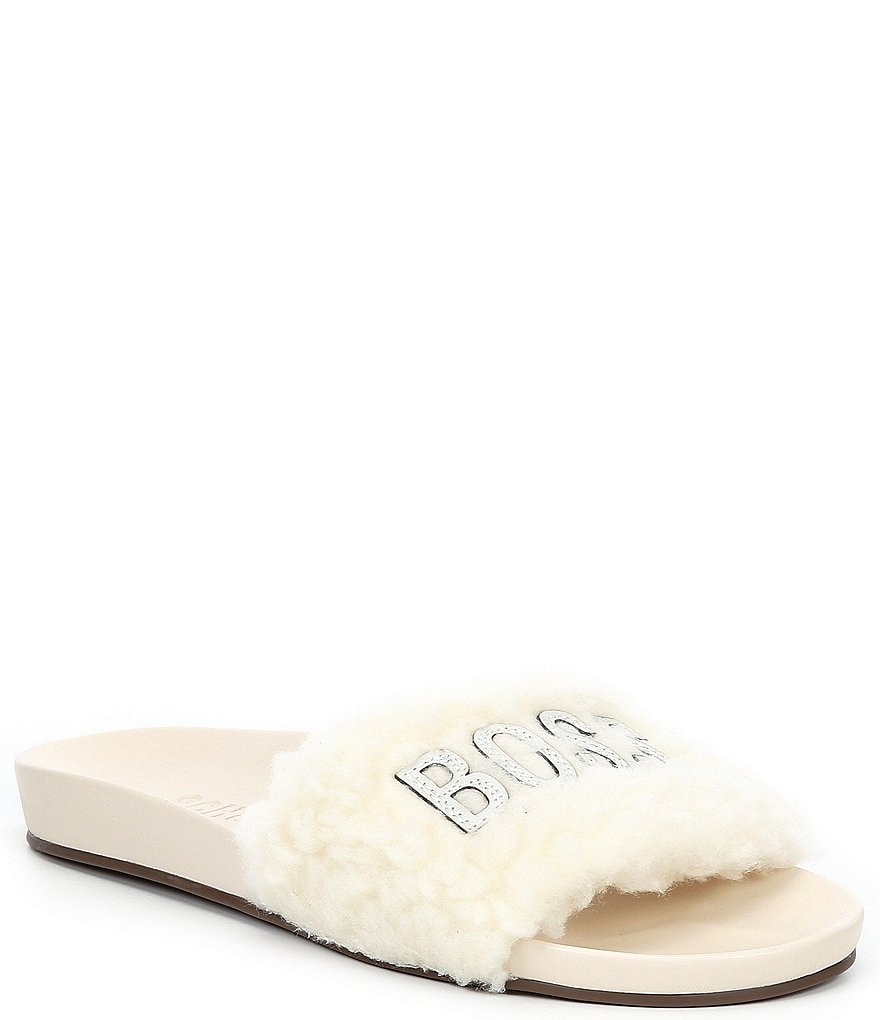 Schutz Boss Babe Faux Fur Slides