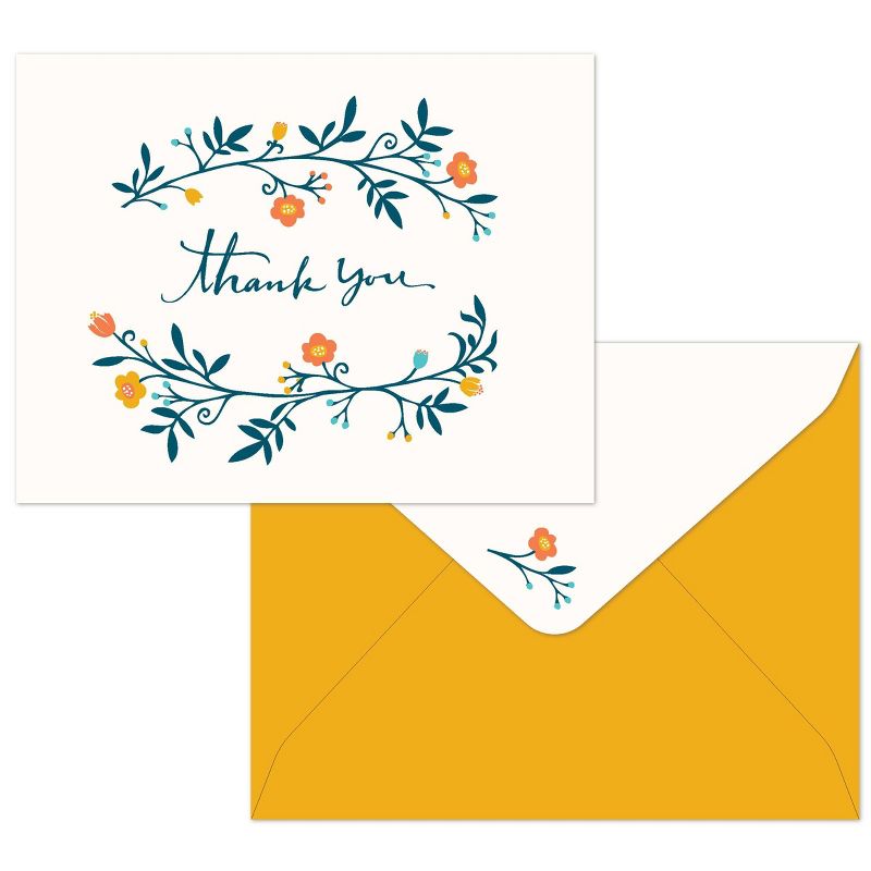 Green Inspired 24ct Boughs Thank You Cards