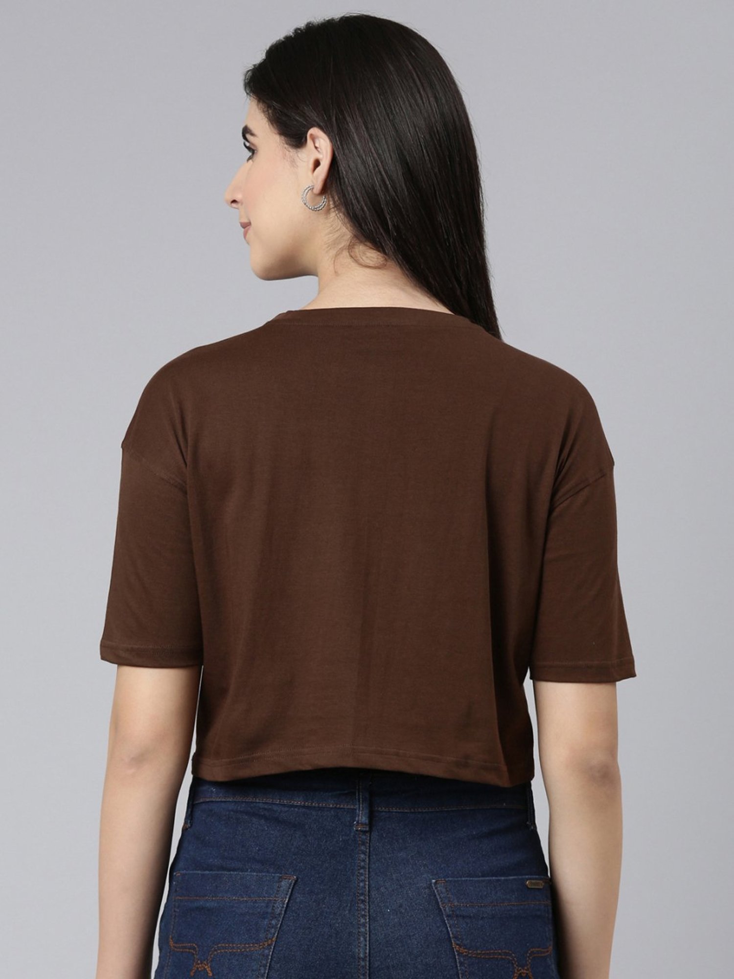 Kryptic Pure Cotton Printed Drop Shoulder Oversized Crop T-Shirt