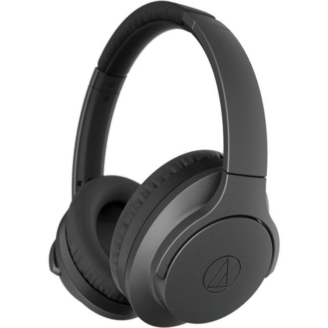 Audio-Technica Black ATH-ANC700BTBK 3.5 mm (1/8") stereo mini-plug, L-shaped Connector QuietPoint Wireless Active Noise-Cancelling Headphones