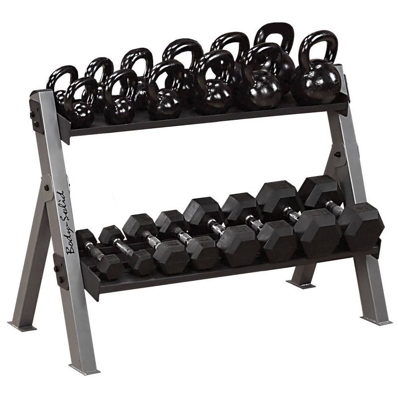 Body-Solid Dual Dumbbell and Kettlebell Rack