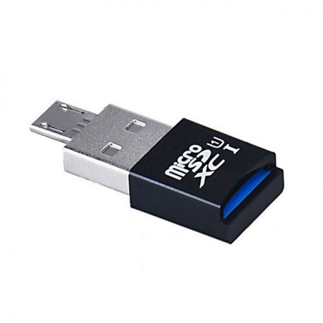 Cablecc  Mini Size USB 3.0 to Micro SD SDXC TF Card Reader with Micro USB 5pin OTG Adapter for Tablet / Cell Phone