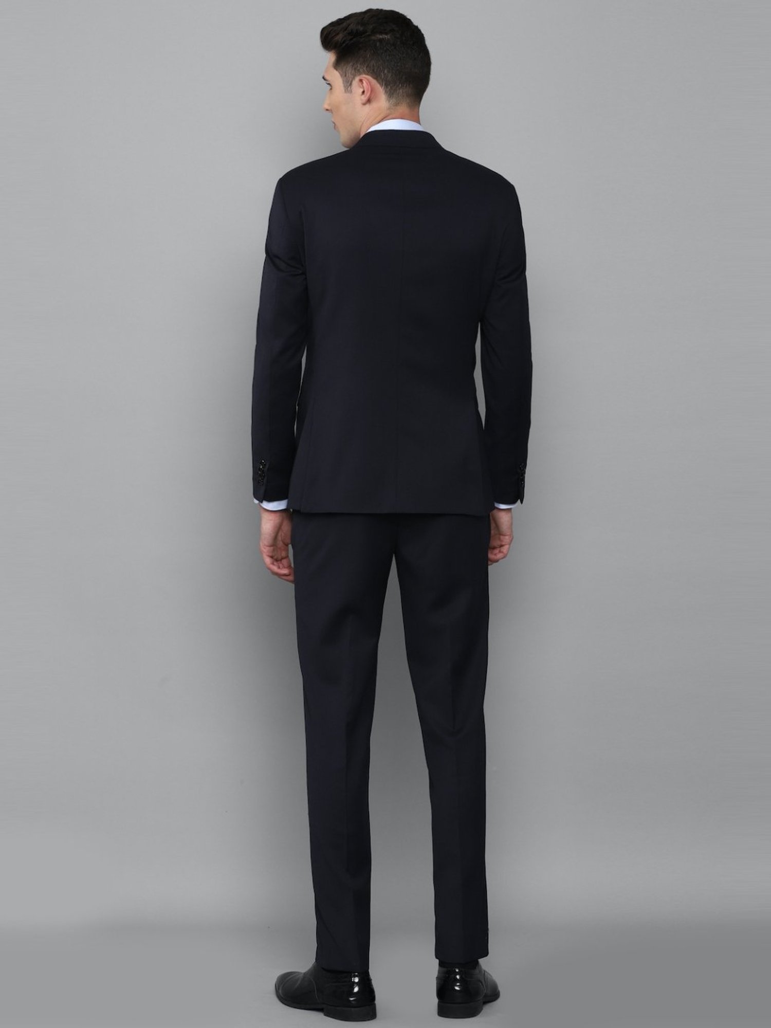 Luxure By Louis Philippe Navy Blue Slim Fit Two Piece Suit