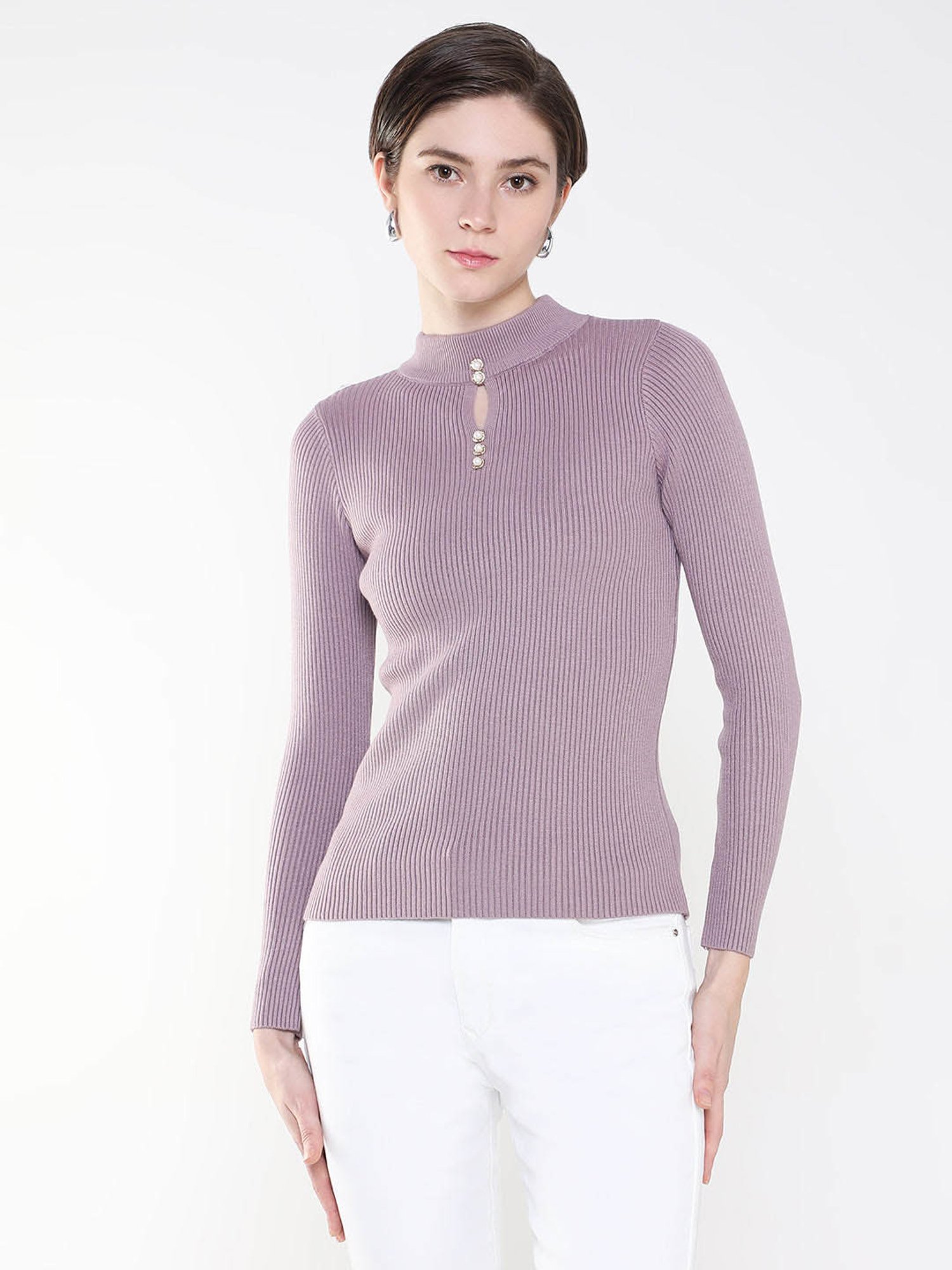 SHOWOFF Lavender Regular Fit Top