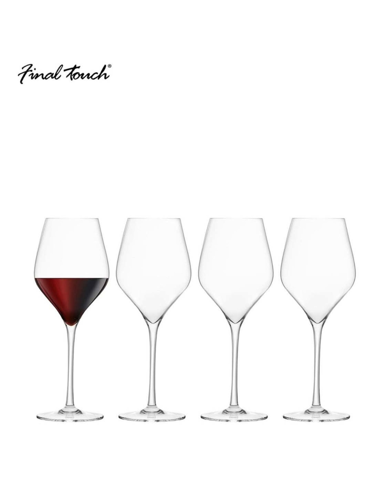 Final Touch 4-Piece Transparent Red Wine Glass Set