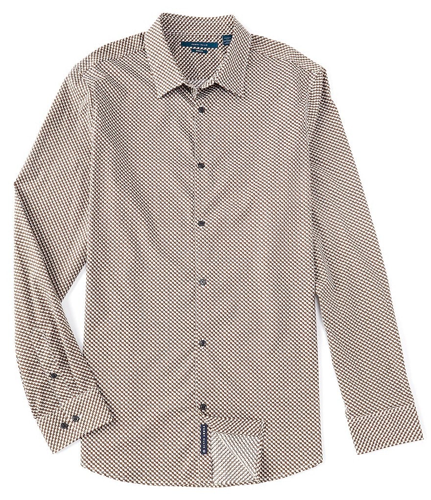 Visconti Big & Tall Check Skulls Print Long-Sleeve Woven Shirt