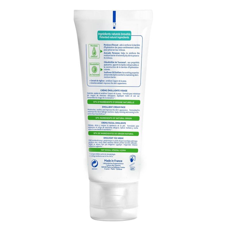 Mustela Stelatopia Emollient Baby Face Cream for Eczema Prone Skin Fragrance Free - 1.35 fl oz