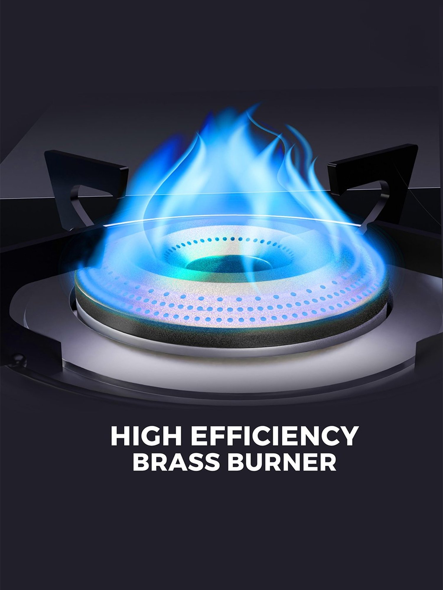 Suryaflame Black Mild Steel Glass Top Gas Stove with 3 Burners