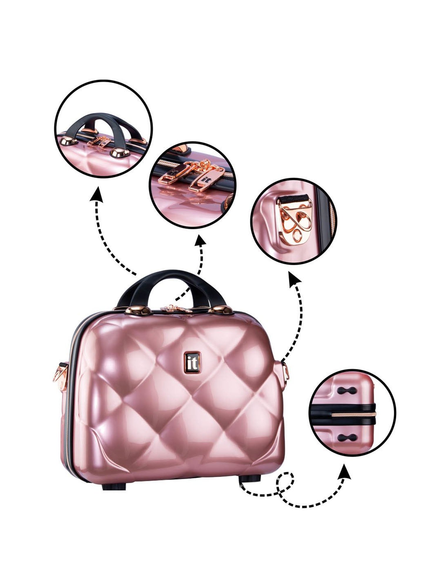 it luggage St Tropez Rose Gold Vanity Case 35cms Women Fashion Handbag Cosmetic Box