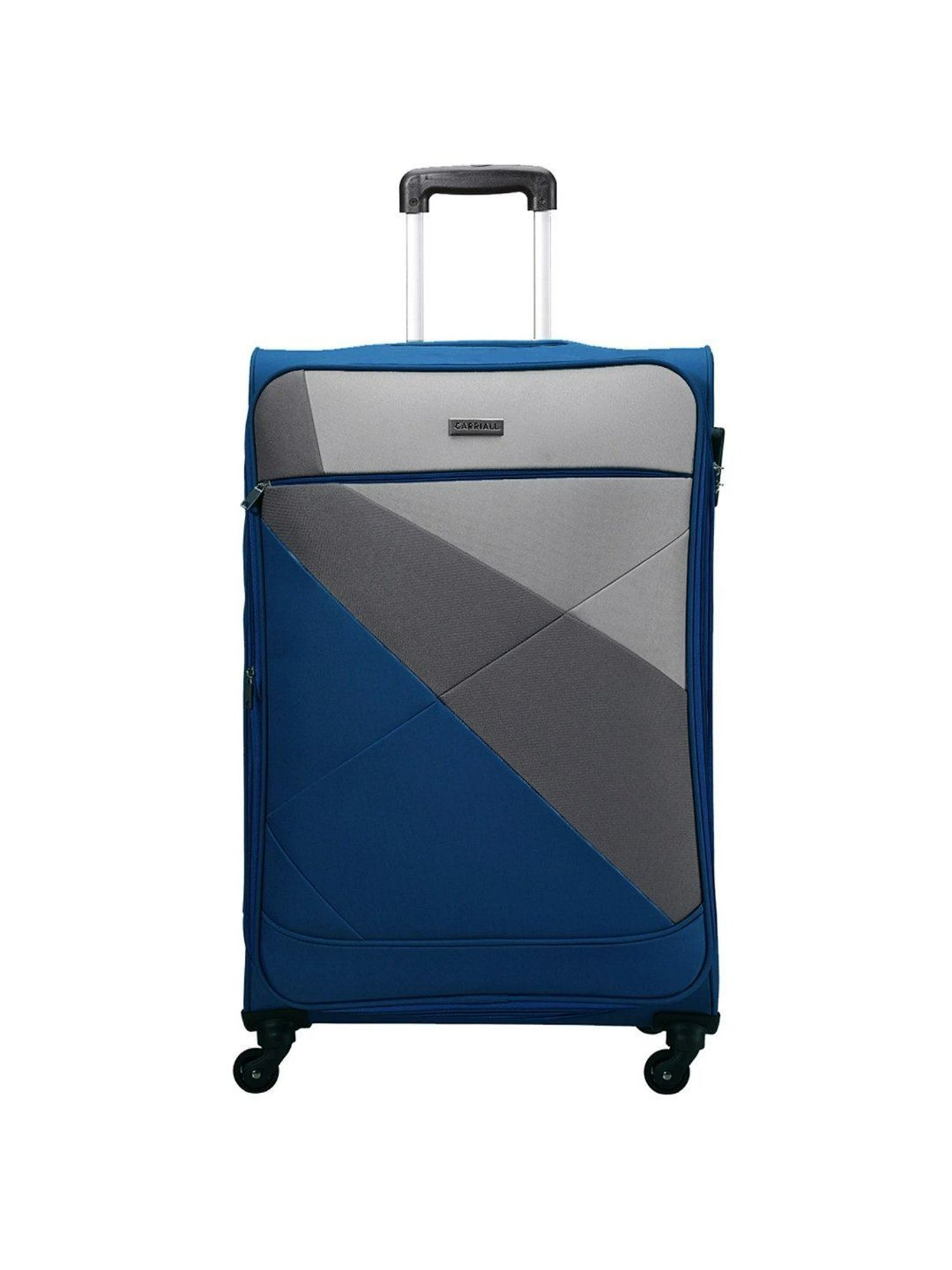 Carriall Grey & Blue 4 Wheel Medium Soft Cabin Trolley - 74 cm