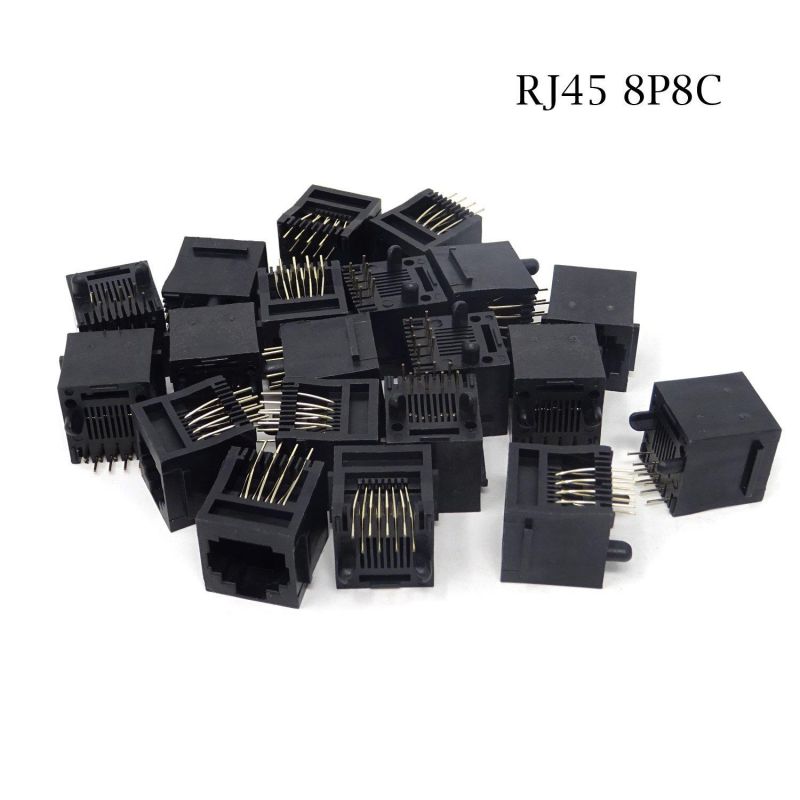 Honbay 20PCS Black RJ45 8P8C Network Modular Connectors for PCB
