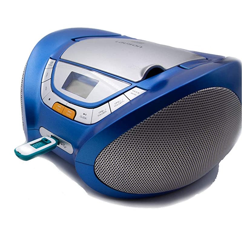 CP546 Portable Stereo Boombox CD Player with Radio | USB MP3 Player | Boombox with Cd Player Mp3 | Portable Radio CDPlayer Stereo with USB | Aux Linein Headphone Jack Blue