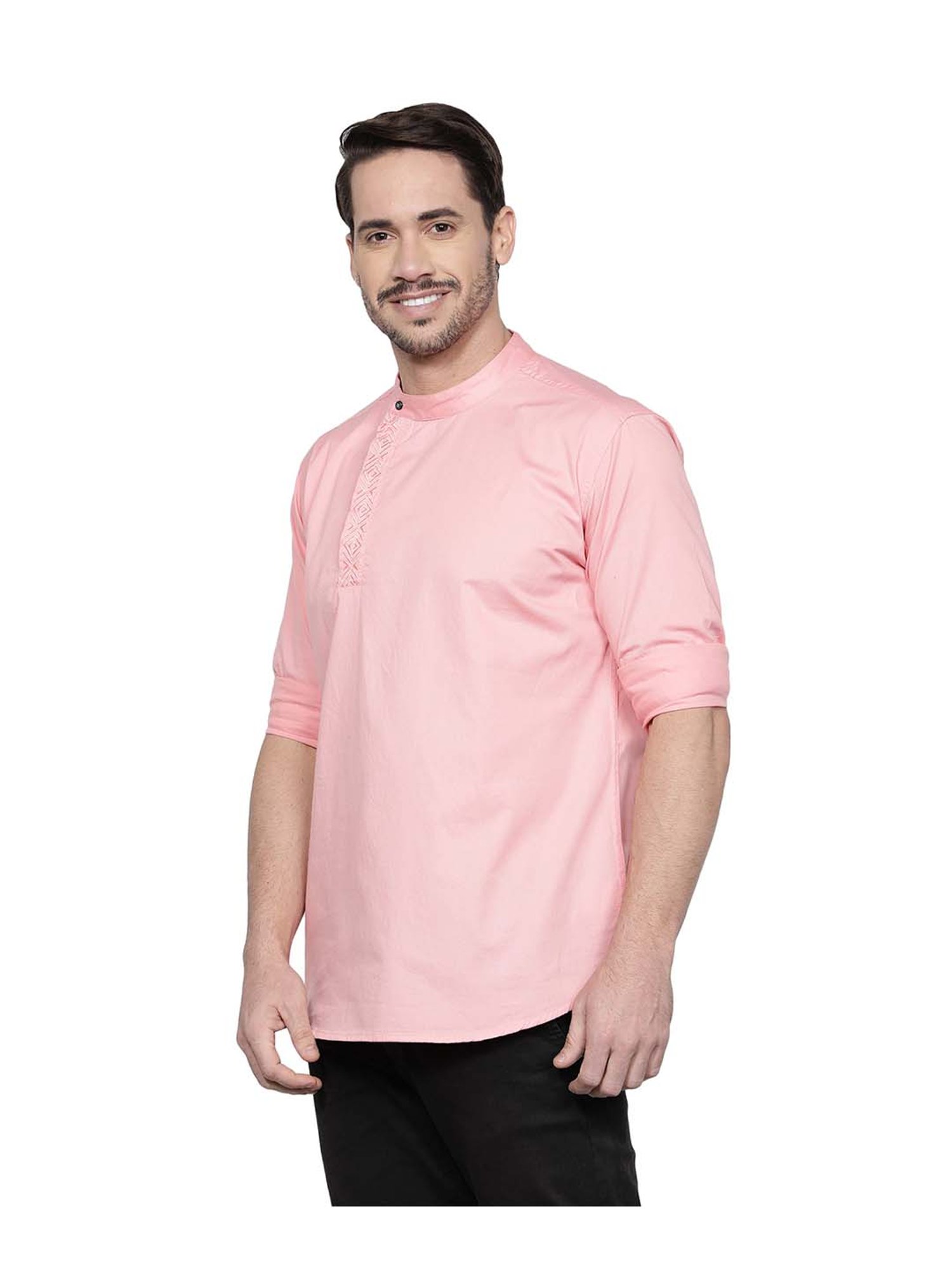 Kuons Avenue Rose Pink Regular Fit Angrakha Kurta