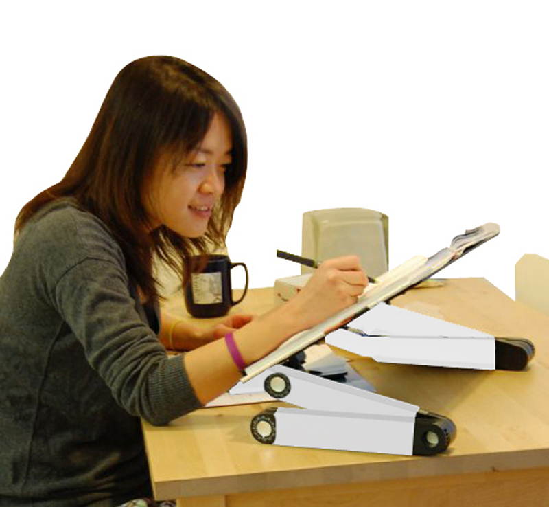 Adjustable Height and Angle Ergonomic Book Holder reading textbook stand for big heavy books studying in bed couch sitting standing at a desk tablet document laptop durable lightweight aluminum,Silver