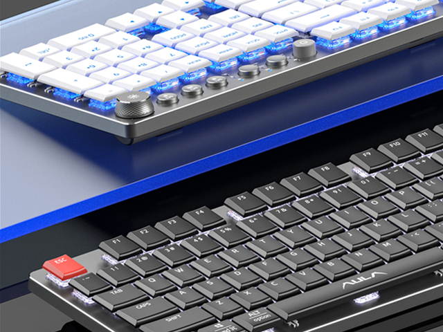 AULA F2090 Mechanical Gaming Keyboard Ultra-thin 104 Keys with 3 Modes(wired+2.4G+bluetooth) Easy-Switch Suitable for PC/MAC/I0S/ Android /Windows