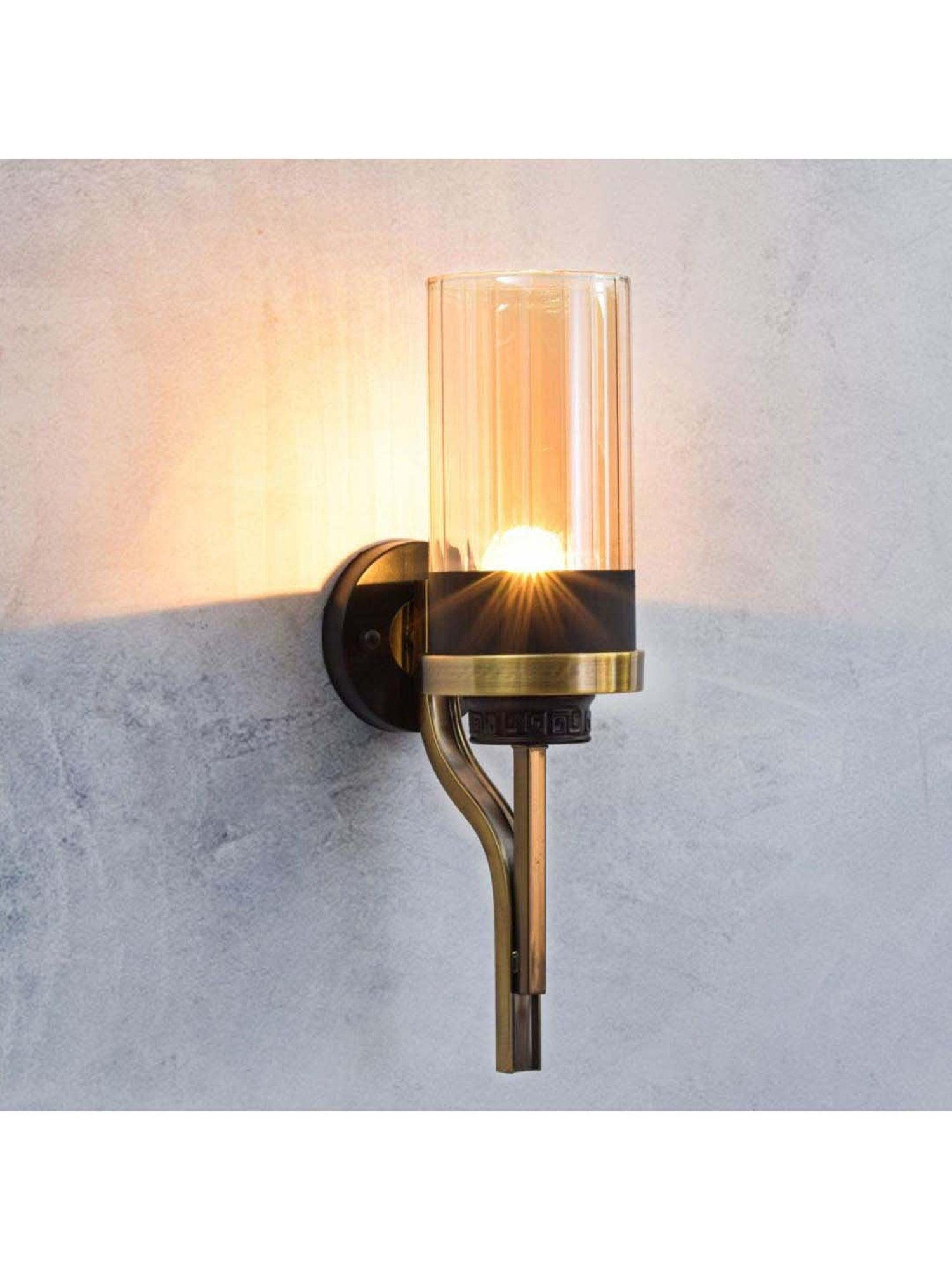 Kapoor E Illuminations Transparent Marco Brass Wall Light