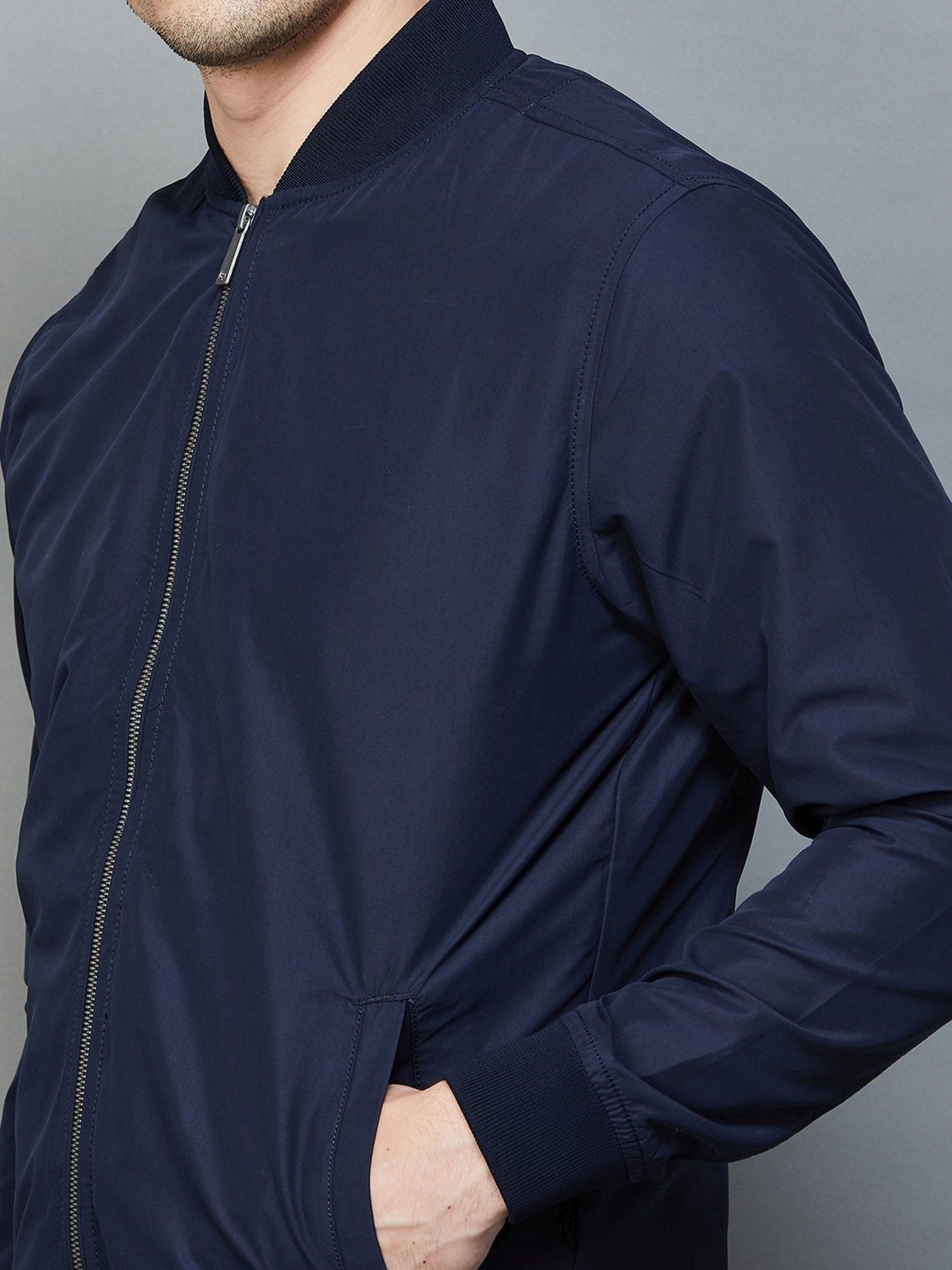 BOSSINI Navy Regular Fit Bomber Jacket