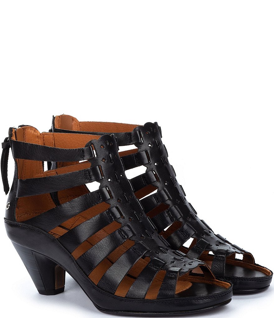 Pikolinos Java Back Zip Leather Dress Sandals