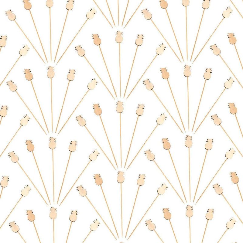 Juvale 120-Pack 5.5 Inch Tropical Hawaiian Wood Cocktail Party Pineapple Picks