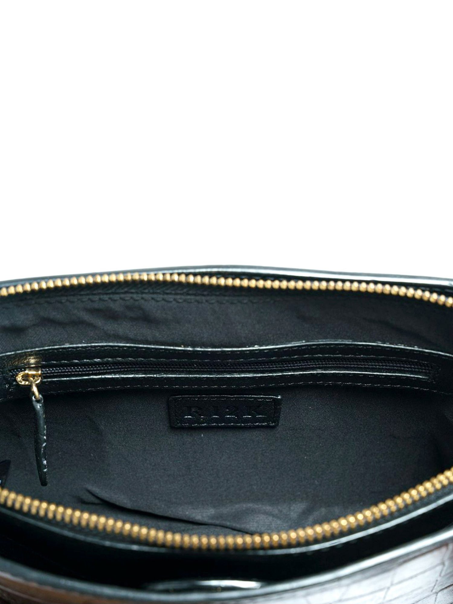 RI2K London Black Leather Small Textured Cross Body Bag
