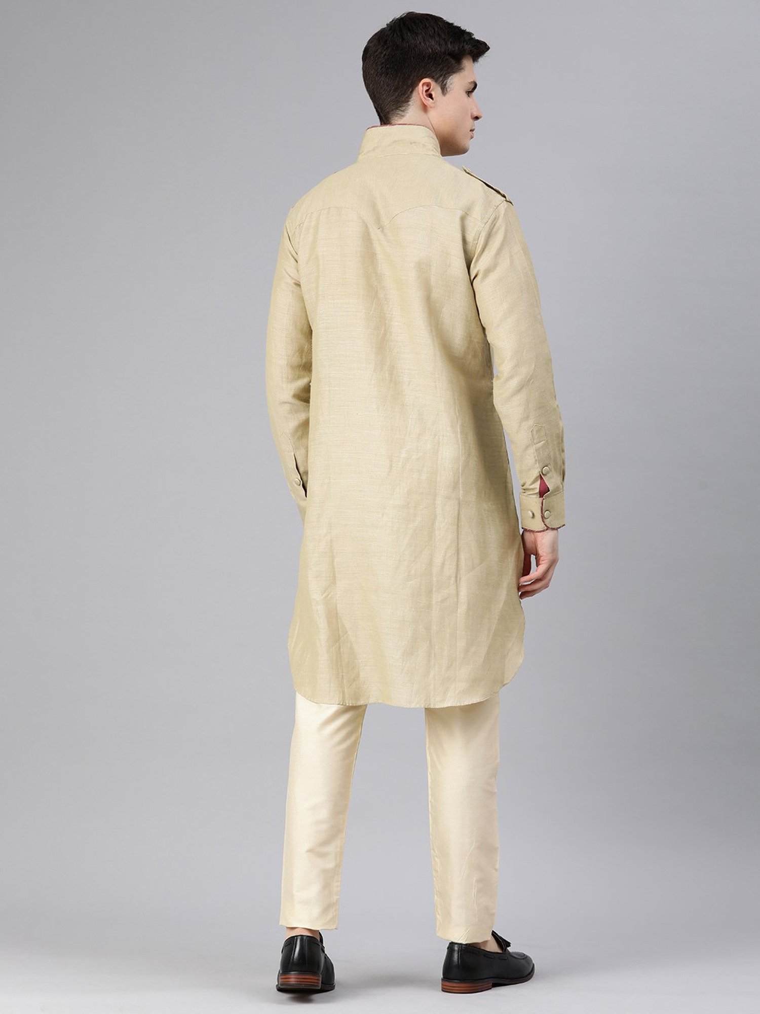 Manthan Fawn Regular Fit Pathani Kurta