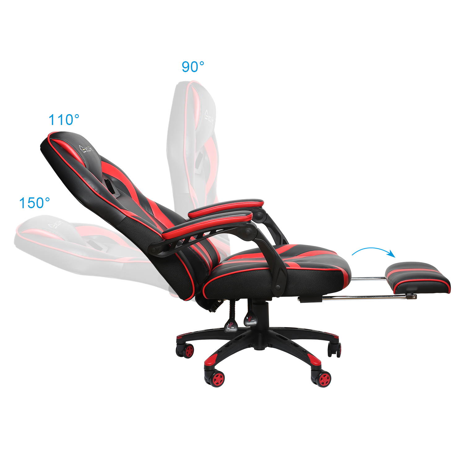 Ergonomic Gaming Chair, Home Office Computer Game Chair, Height Adjustment Recliner 360&deg; Swivel Rocker With Retractable Padded Footrest And Lumbar Pillow E-Sports Chair Super High-back Computer Chair