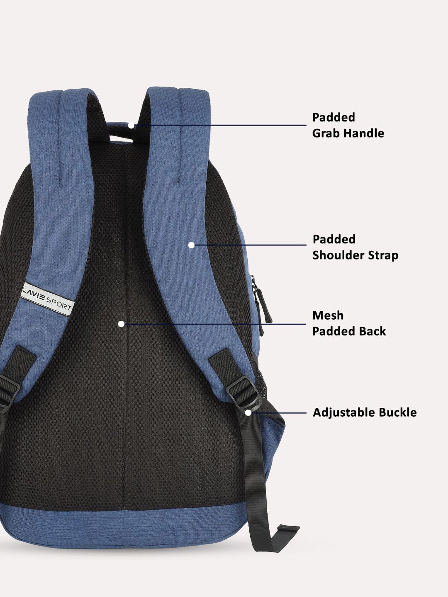 Lavie Sport Peak 34L Laptop Backpack For Men & Women |Boys & Girls (Navy)